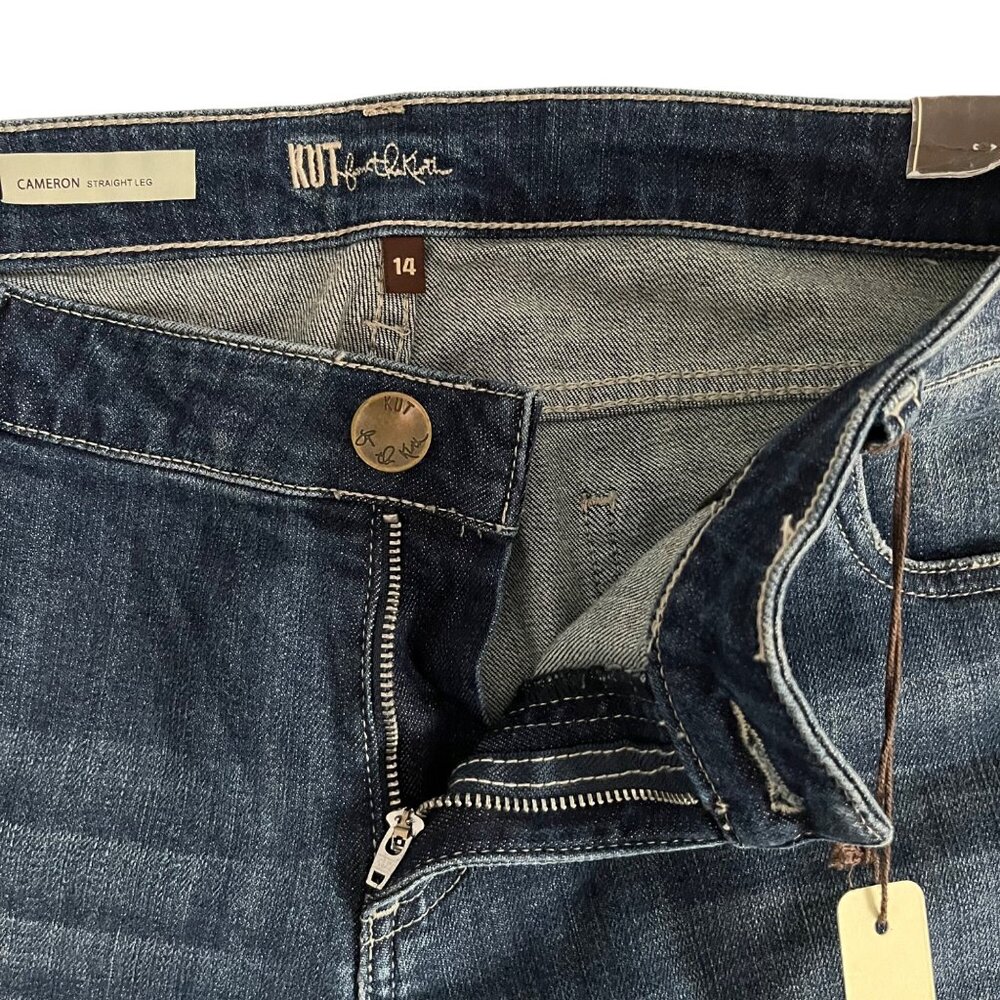 SIZE 14 NWT Kut From The Kloth Cameron Straight Leg Cuffed Jeans - Picture 4 of 12